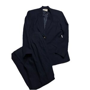 Kasper Pant Suit Sz 10 29x30 Two Piece Set 100% Wool Suit Old Money Nautical
